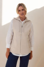 Load image into Gallery viewer, 100% Boiled Wool Rib Collar Zip Front Vest - Cream