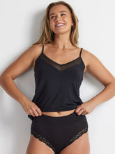 Load image into Gallery viewer, Comfort Band Lace Trim Mid Rise - Black