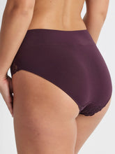 Load image into Gallery viewer, Comfort Band Lace Trim Mid Rise - Plum