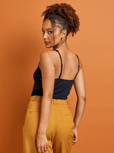 Load image into Gallery viewer, Daily Essentials Cotton & Heritage Lace Cami / Black