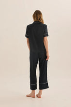 Load image into Gallery viewer, Floriana Navy Satin Pyjama
