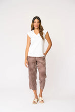 Load image into Gallery viewer, Pump It Up Pant Check It Brown/ White