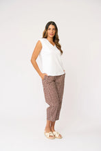 Load image into Gallery viewer, Pump It Up Pant Check It Brown/ White