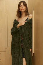 Load image into Gallery viewer, Gabriella Plush Long Robe Olive