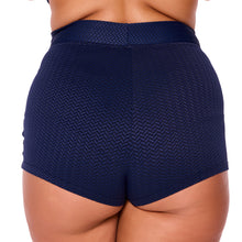 Load image into Gallery viewer, Chevron Jacquard Navy Not So Short Shorts