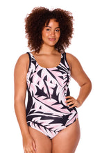 Load image into Gallery viewer, Blush Palms Spliced One Piece Swimsuit