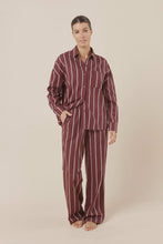 Load image into Gallery viewer, Chloe Cotton Striped PJ Set Burgundy