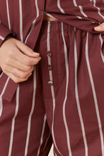 Load image into Gallery viewer, Chloe Cotton Striped PJ Set Burgundy