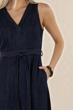 Load image into Gallery viewer, IVY DENIM MIDI DRESS - DARK BLUE