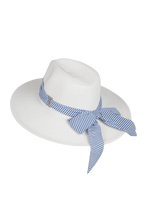 Load image into Gallery viewer, Kimberly Wide Brim White/ Blue