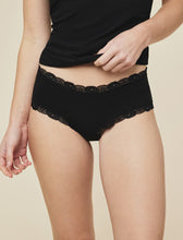 Load image into Gallery viewer, Ellie Lace Trim Boyshort Knicker - Black