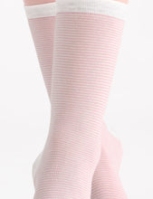 Load image into Gallery viewer, LINA FINE STRIPE CREW SOCK - TULLE