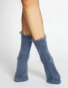 Levante Furry Plush Sock Azure