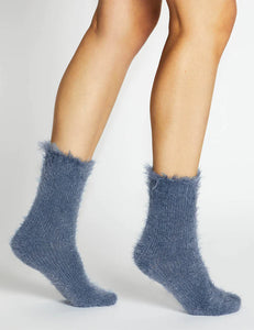 Levante Furry Plush Sock Azure