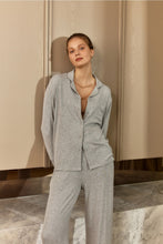Load image into Gallery viewer, Emilia Ribbed Lounge PJ Set Grey