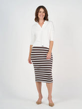 Load image into Gallery viewer, Maxi Bamboo Whitney Tube Skirt - Brown Stripe