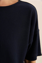 Load image into Gallery viewer, Olivia Navy Waffle Short Set
