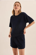Load image into Gallery viewer, Olivia Navy Waffle Short Set
