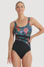 Load image into Gallery viewer, Oasis DD/E Cup Wave Spliced One Piece Black