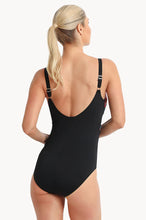 Load image into Gallery viewer, Oasis DD/E Cup Wave Spliced One Piece Black