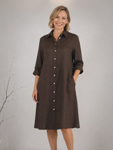 Load image into Gallery viewer, Double Layer Shirtmaker Dress Espresso