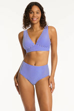 Load image into Gallery viewer, Varsity Longline Tri Bra / Cobalt
