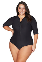 Load image into Gallery viewer, Black Hues Seurat Sun Safe One Piece Swimsuit