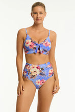 Load image into Gallery viewer, Blue Hawaii High Waist Gathered Side Pant
