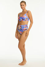 Load image into Gallery viewer, Blue Hawaii High Waist Gathered Side Pant
