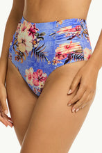 Load image into Gallery viewer, Blue Hawaii High Waist Gathered Side Pant