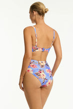 Load image into Gallery viewer, Blue Hawaii High Waist Gathered Side Pant