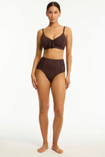 Load image into Gallery viewer, Essentials Edit High Waist Gathered Side Pant / Cocoa