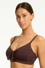 Load image into Gallery viewer, Essentials Edit Tie Front DD/E Bralette / Cocoa