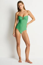 Load image into Gallery viewer, Spinnaker U Bar Bandeau One Piece Moss
