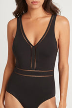 Load image into Gallery viewer, Eco Essentials Spliced Waisted One Piece / Black
