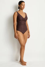 Load image into Gallery viewer, Zen Cross Front Tie Back One Piece - Cocoa
