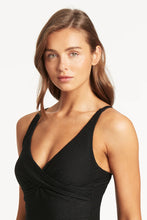 Load image into Gallery viewer, Honeycomb Cross Front Tankini / Black