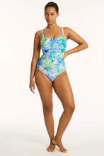 Load image into Gallery viewer, Key Largo Twist Bandeau One Piece Blue