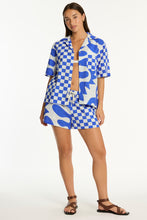 Load image into Gallery viewer, SEA LEVEL Seascape Bowling Shirt / BLUE