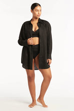 Load image into Gallery viewer, Resort Linen Cover Up / Black
