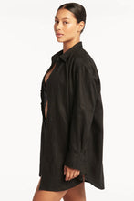 Load image into Gallery viewer, Resort Linen Cover Up / Black