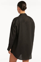 Load image into Gallery viewer, Resort Linen Cover Up / Black