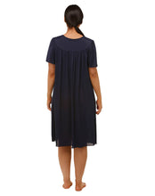 Load image into Gallery viewer, Schank Trilobal Short Sleeve Nightie Navy