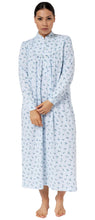 Load image into Gallery viewer, Rosebud Mandarin Nightie Long / Blue