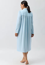 Load image into Gallery viewer, FLEUR EMBROIDERED COLLAR NIGHTIE AQUA