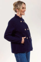 Load image into Gallery viewer, 100% Boiled Wool Dbl Breasted Jacket Navy