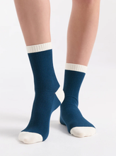 Load image into Gallery viewer, Organic Cotton Two Tone Rib Crew Sock - Empress