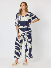 Load image into Gallery viewer, Bay Leaf Wide Leg Pant - Navy Multi