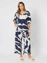 Load image into Gallery viewer, Bay Leaf Wide Leg Pant - Navy Multi