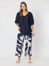 Load image into Gallery viewer, Bay Leaf Wide Leg Pant - Navy Multi